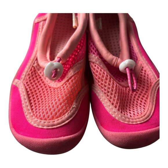 Wonder Nation Girls Swim Shoes Pink Mesh Slip On Size 9-10 Adjustable Drawstring - Picture 6 of 10